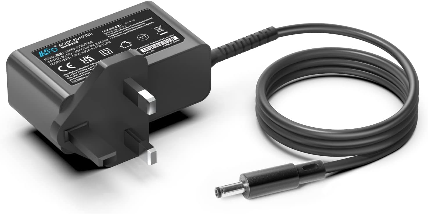 DC 5V UK Mains Plug Charger for Sony SRS-XB30, SRS-XB41, RDP-M5iP SRS-A1 SRS-A20 SRS-BTM8 SRS-BTMB Portable NFC Bluetooth Wireless Speaker Xiaomi Mi TV Box 3 Power Supply Adapter Charging Cable