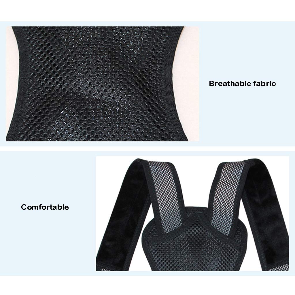 Corrector de Postura Hombres y Mujeres Fácil de Ajustar Desgaste Invisible Cómodo y Transpirable Espalda Y Mejorar la presión de Espalda Negro (Varios Tamaños) (Tamaño : XL)