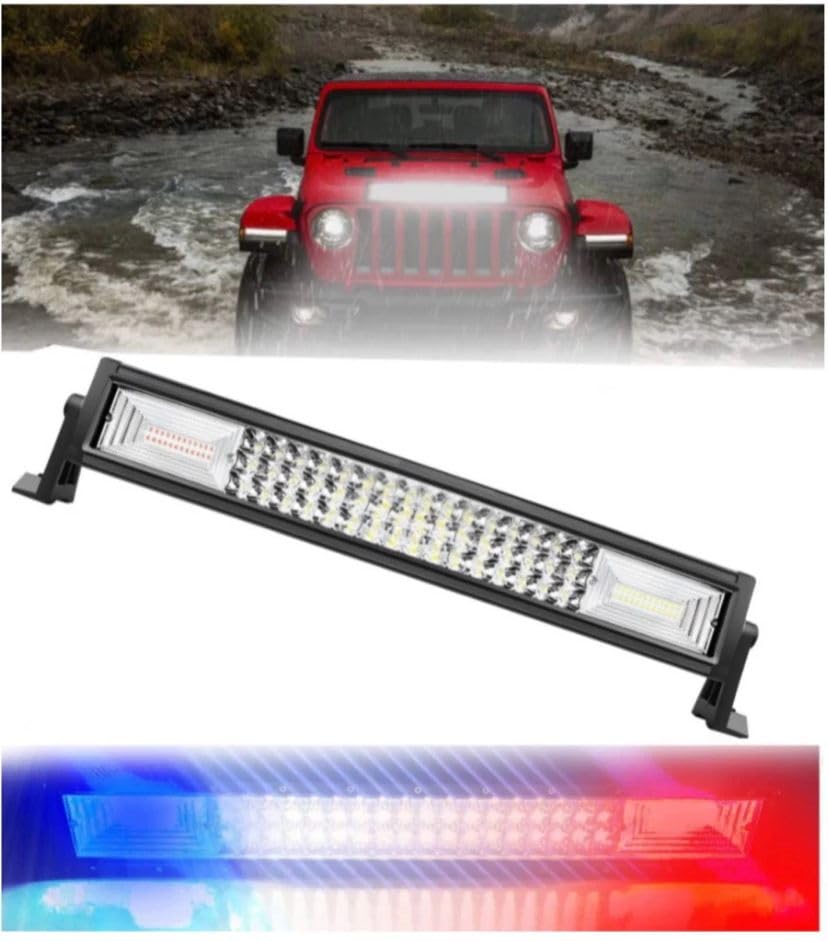 JUST MOD Red Blue Flasher with White 96 Led Car Fog lamp mercury light 120 Watt waterproof Universal Fit (1 Pcs)