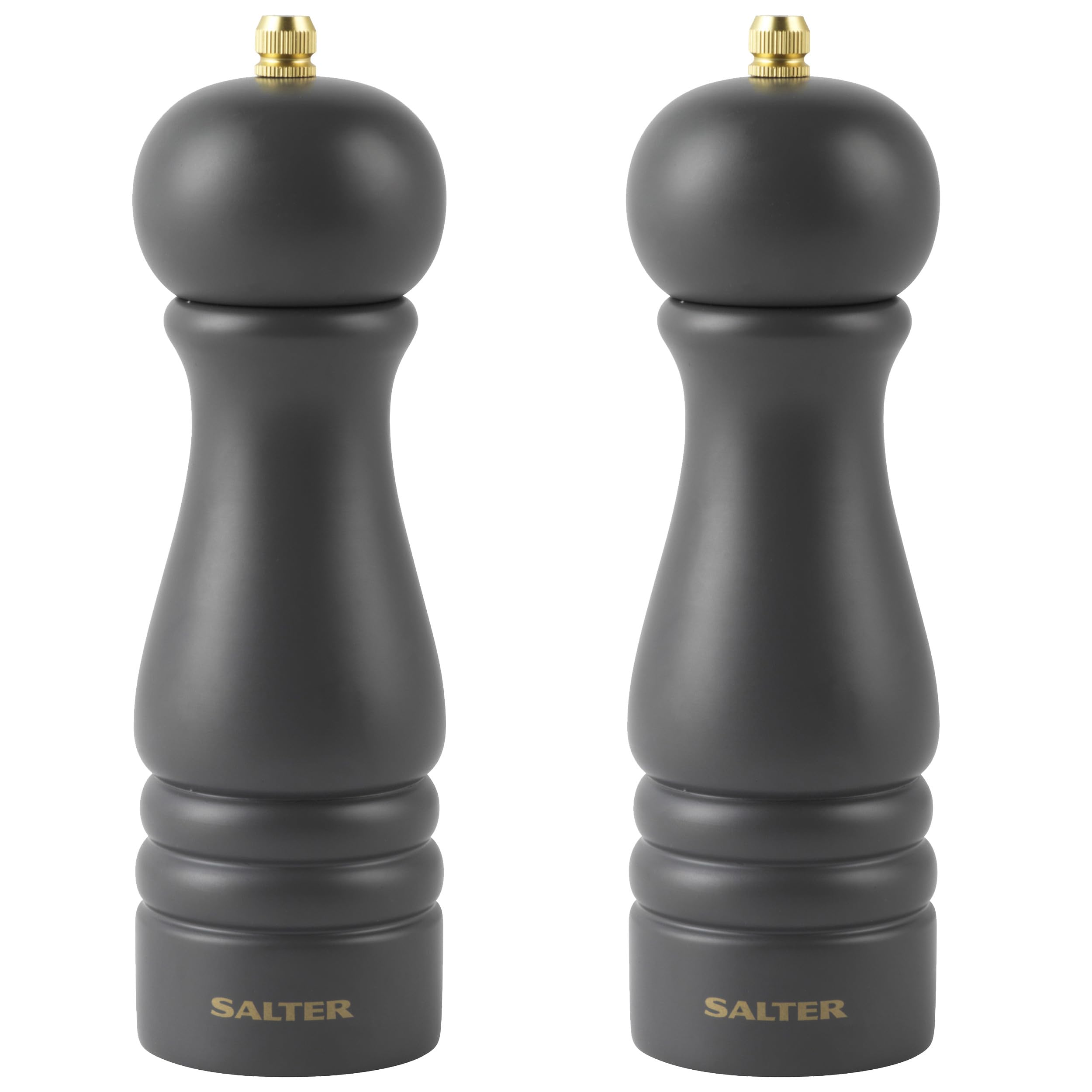 Salter Salt and Pepper Grinder Mills Set Seasoning Grinders Black Adjustable