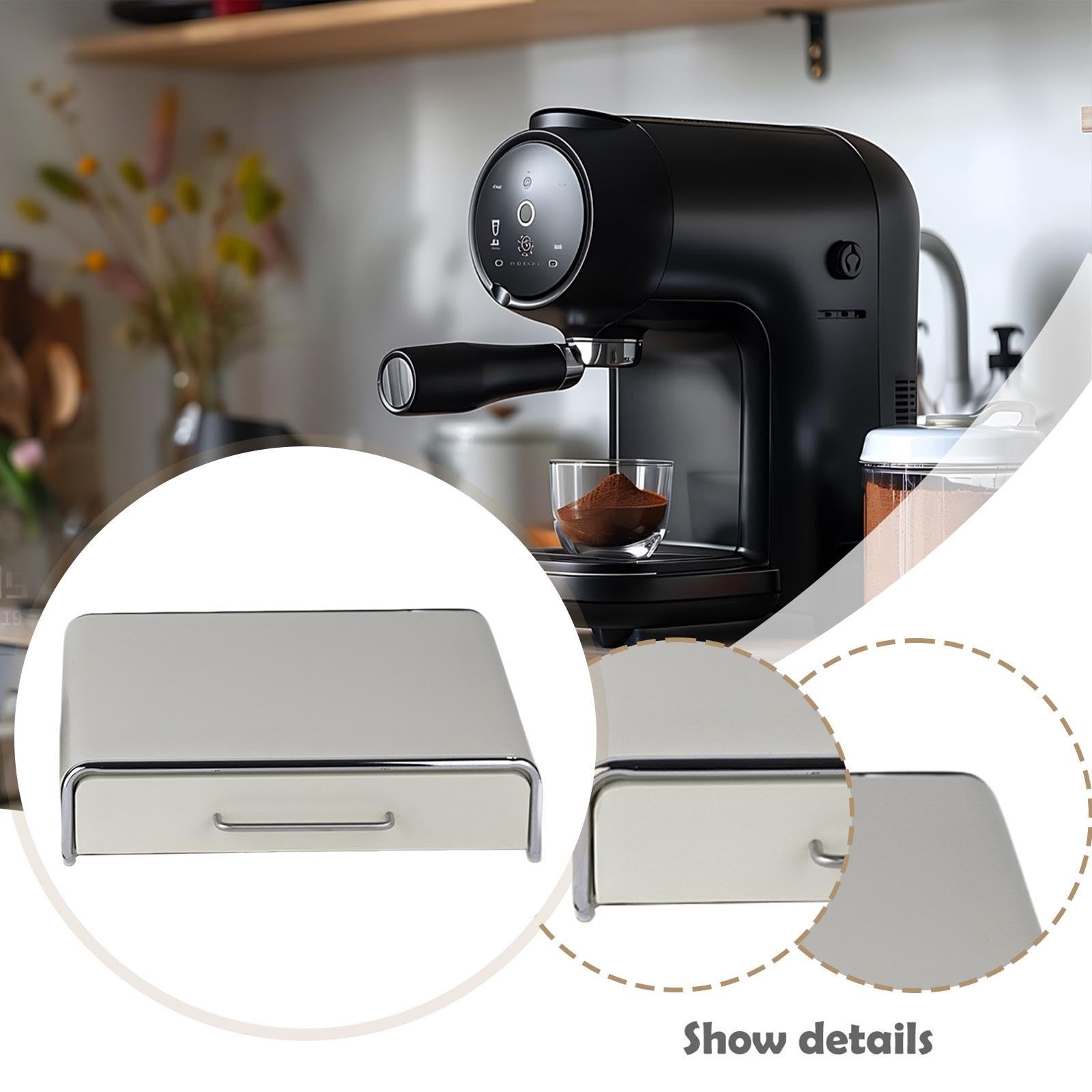 Uchwyt na kapsułki kawy – metalowy dozownik na kapsułki do kawy, solidny organizer kuchenny pasuje do użytku na biurku, beżowy 45 cm x 42 cm x 11 cm – idealny do Nespresso i Dolce Gusto