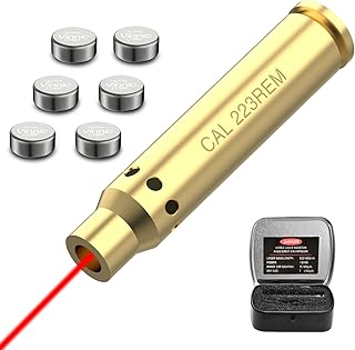 Bore Sight 223/5.56mm/243/308/9mm/6.5 Creedmoor/7.62x39/45ACP Red Laser Easy Adjust and Zeroing Optics Bore Sighter with 2 Sets Batteries for Scope Sighting - DARKFANG