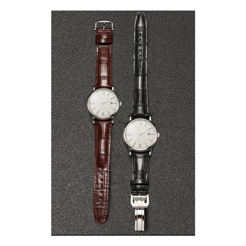 Skórzany pasek kompatybilny z IWC pasek zastępczy klasyczna struktura aligatora 20 mm 21 mm 22 mm do IWC Big PILOT Spitfire GUN IW5009 IW3777 bransoletka ze skóry bydlęcej