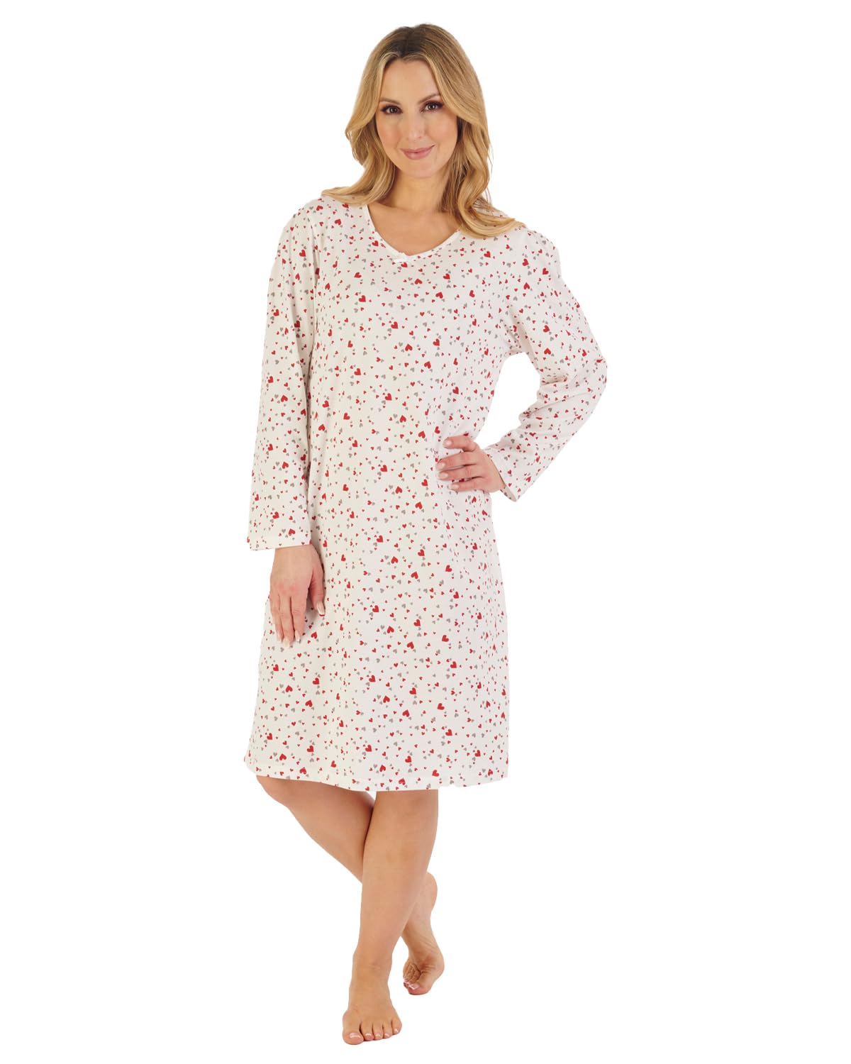 Slenderella Long Sleeve Nightie ND06116 Heart 10-12