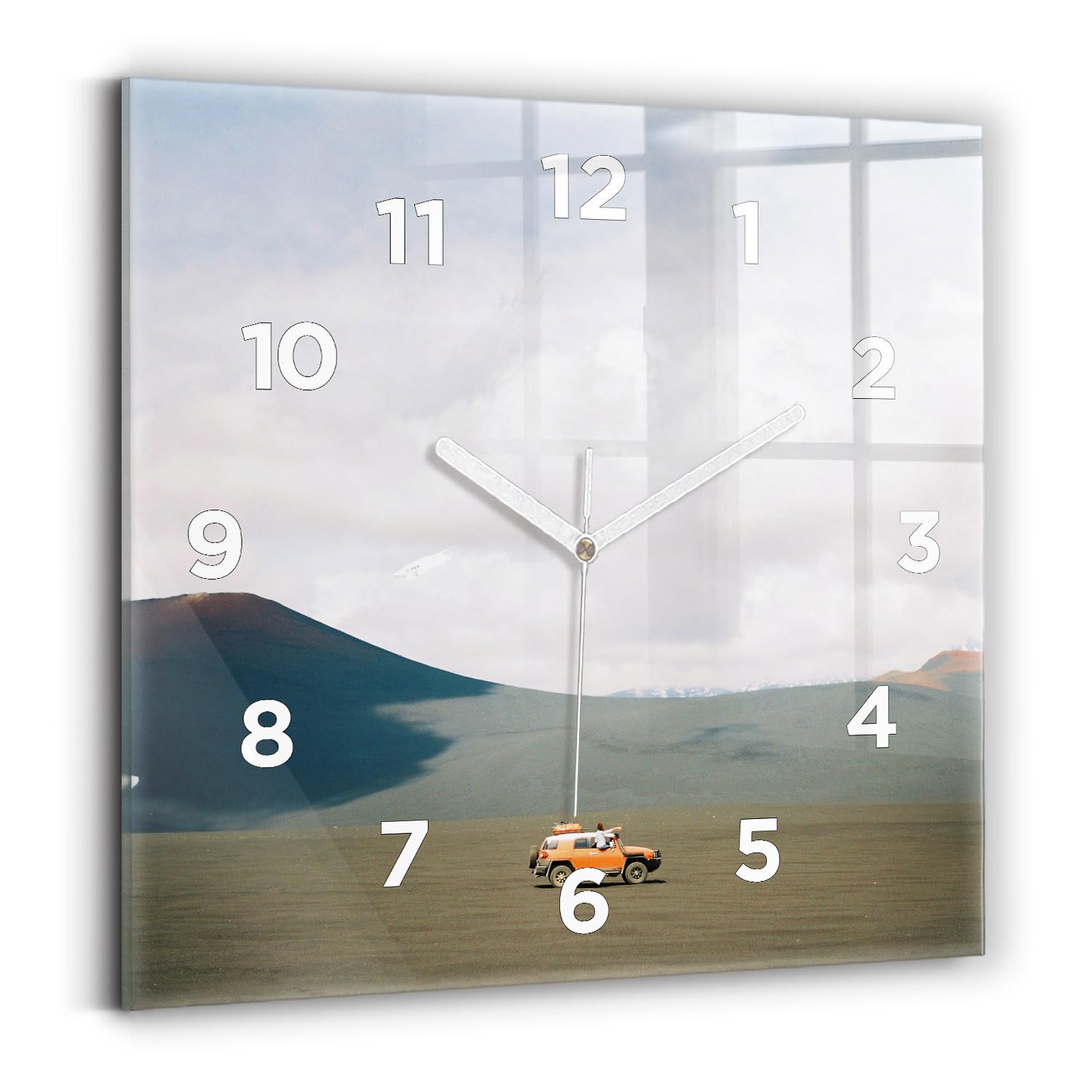 Horloge carrée de qualité supérieure Wallfluent 30x30 cm mécanisme silencieux durable