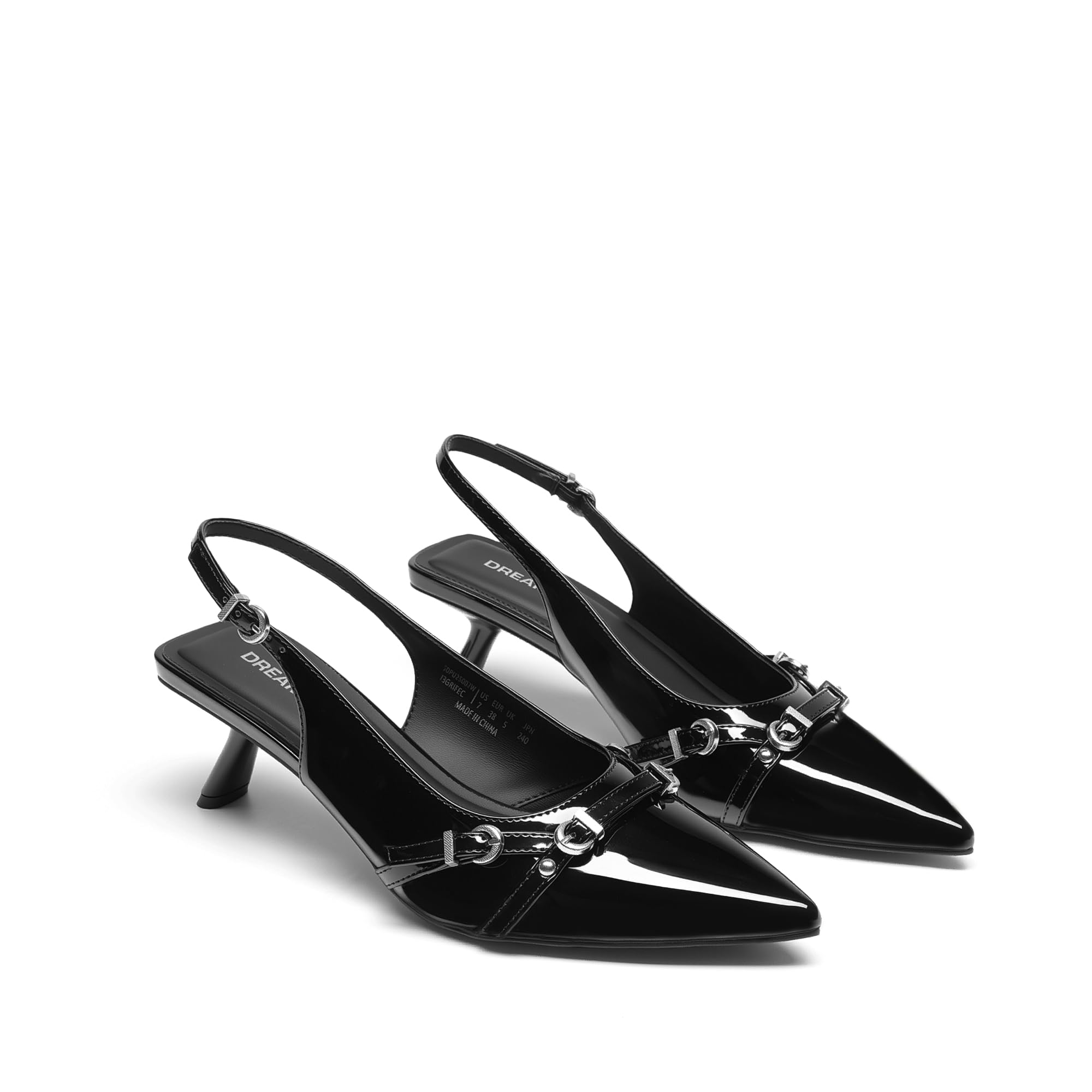 DREAM PAIRS Zapatos de vestir elegantes para mujer, con tacón bajo, puntera cerrada, puntera puntiaguda, cómodos, elegantes, para bodas, fiestas, ocasiones informales