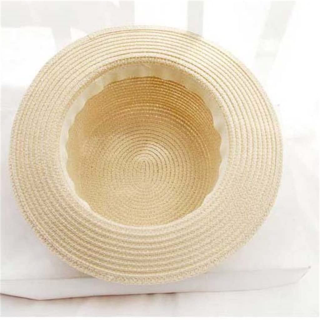 Garland Sombrero de Paja Sombrero para el Sol Plegable Verano Mujer Protector Solar Sombrilla Junto al mar Sombrero de Playa (Color : B, Size : 56-58cm) (B 6 7/8)