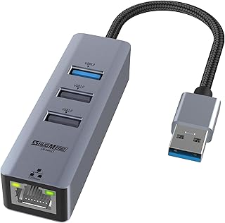 USB to Ethernet Adapter, Shuomeng USB 3.0 USB 2.0 Hub with RJ45 100/10 Mbps Ethernet for Laptop, Support Windows, Mac OS, Surface Pro, Linux, XPS, Smart TV, and More Ethernet Up to 100MBps