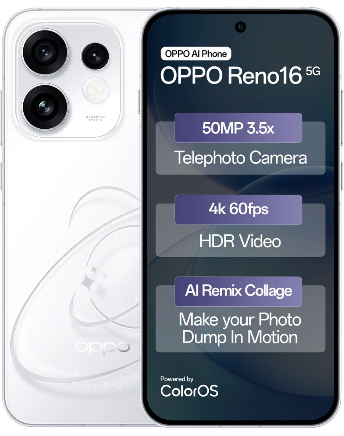 Oppo Reno16 5g (starry White, 256 Gb, 6700 Mah)