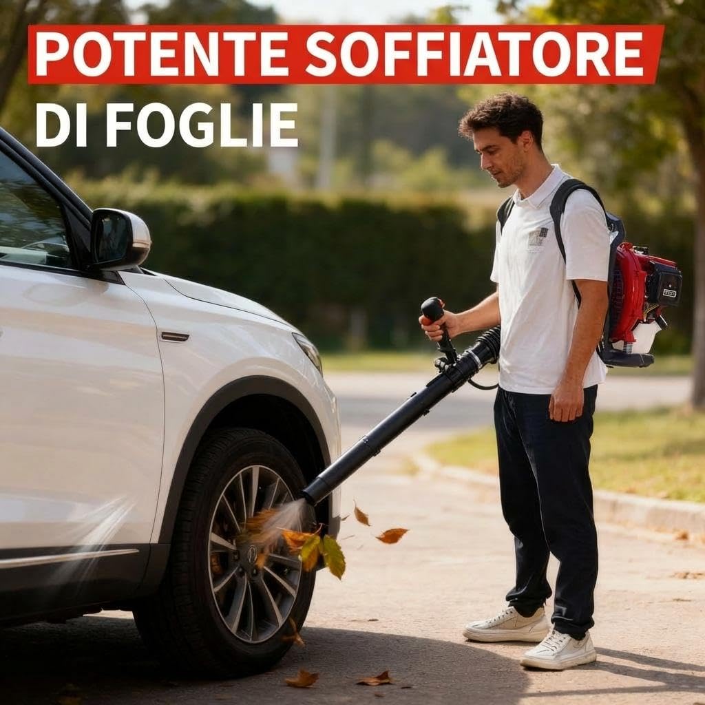 Garvee con 1 Paquete de plástico con 2 sopladores de Hojas de plástico para Mochila, Rendimiento Comercial, 66 CC, 4.0 CV, Motor de 2 Tiempos, 880 CFM, 320 mph, diseño ergonómico para jardín, césped