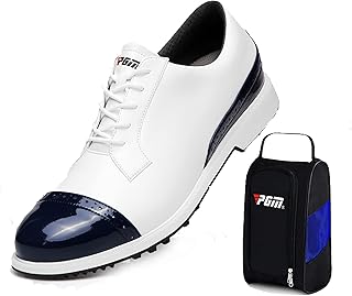 Men's Golf Shoes,golf Shoe Bag - Professional Anti-skid Waterproof Golf Sport Sneakers Microfiber Leather Business Shoe Golf Outdoor Shoe,Blue,9UK