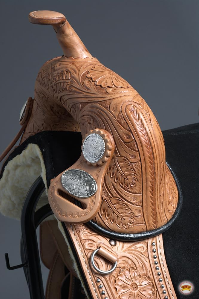 HILASON Western Horse Treeless Trail Barrel Saddle American Leather | for Horses