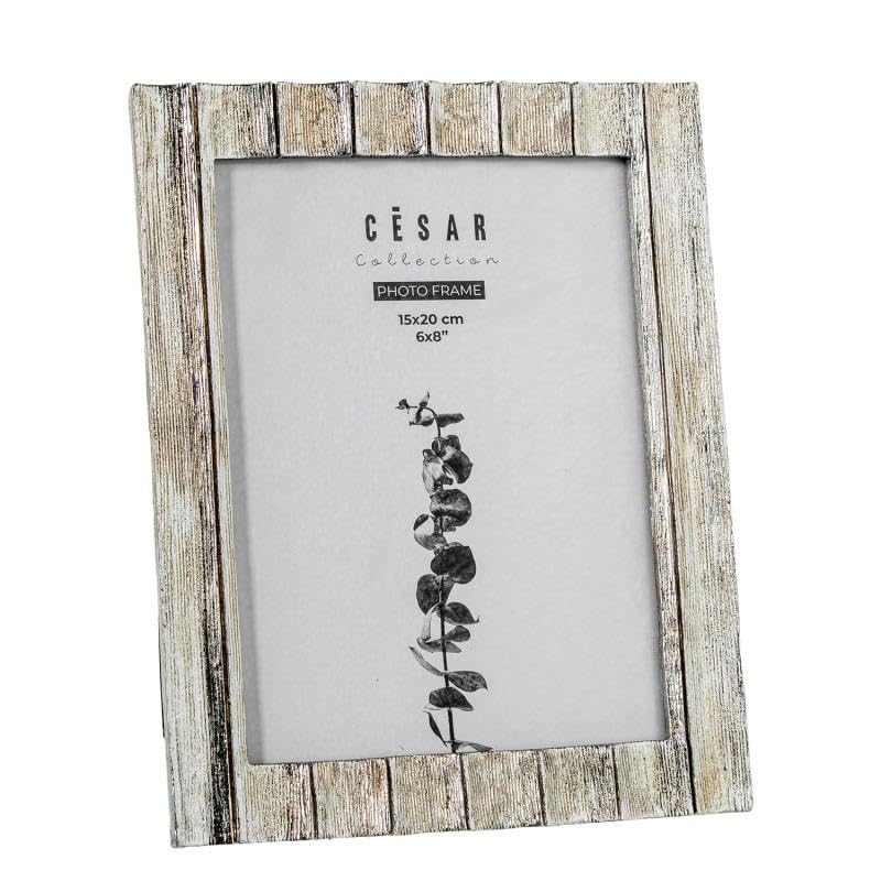 Cadre photo décoré en résine argenté 15x20 cm DRW pour décoration salon