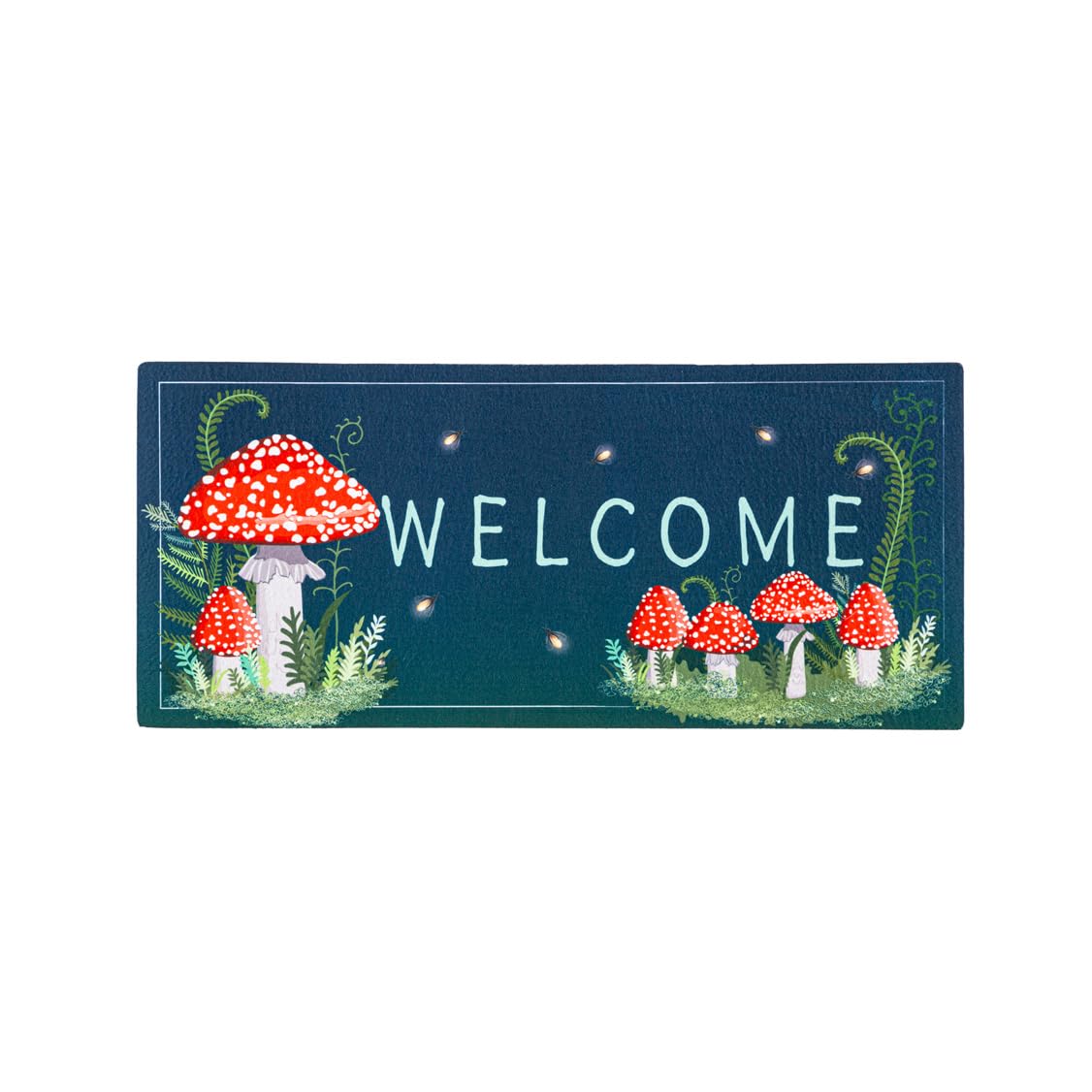 Evergreen FlagWelcome Friends Mushroom Sassafras Switch Mat | Interchangeable Entrance Doormat | Indoor and Outdoor | 22-inches x 10-inches | Non-Slip Backing | All-Season | Low Profile | Home Décor