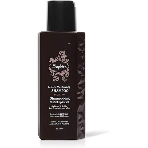 Saphira Mineral Moisturizing Shampoo, Hydration and Shine for Dry, Damaged, Permed or Chemically Treated Hair and Scalp, Sulfate-Free, Paraben-Free, Vegan, Prevents Frizz and Split Ends
