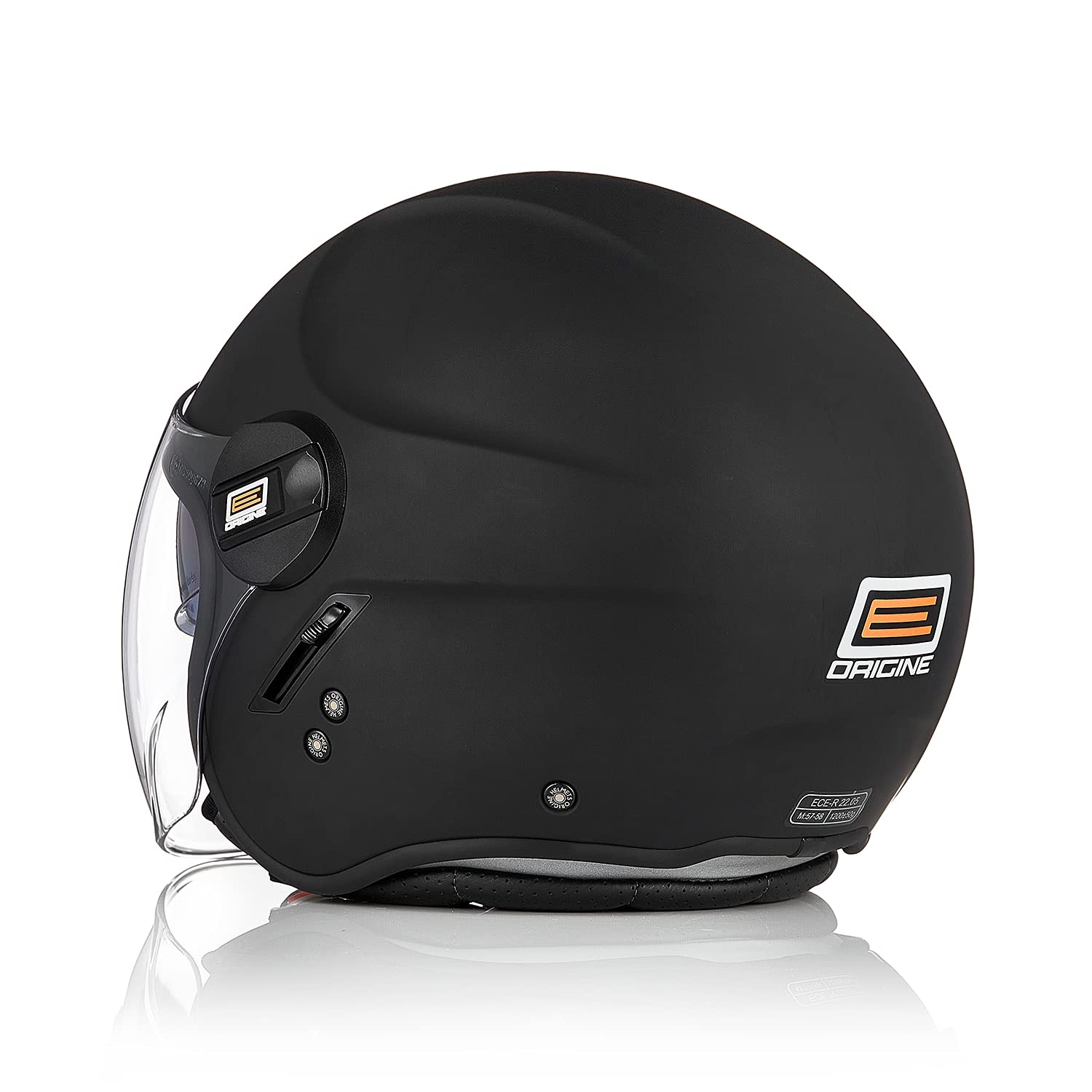ORIGINE Kask Jet Motocykl Otwarty Kask Skuter z Podwójnym Osłona Zatwierdzony ECE (SOLID MATT BLACK,XL)
