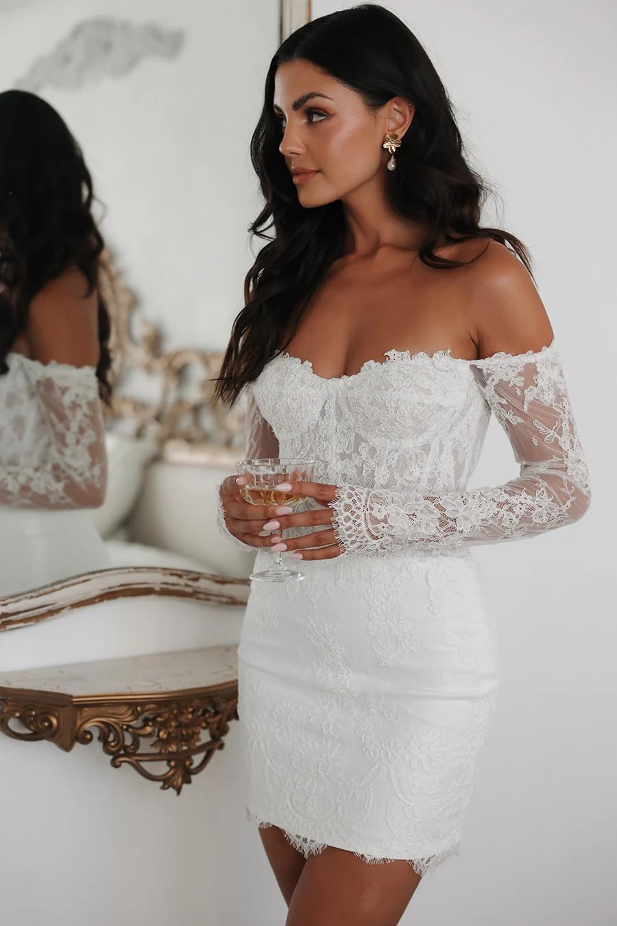 Cudiew Short Wedding Dresses for Women Mini Bridal Dress for Bride Corset Wedding Reception Gowns 2025 - Image 3