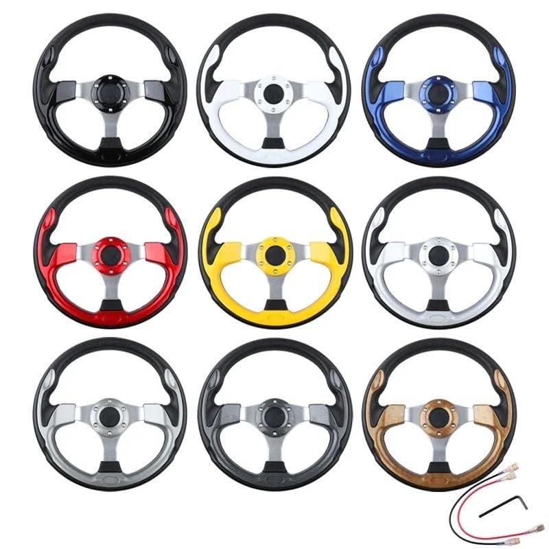 Volante da Corsa universale,Volante da Corsa Volante universale 320mm Telaio in alluminio PVC for auto da corsa(Titanium)