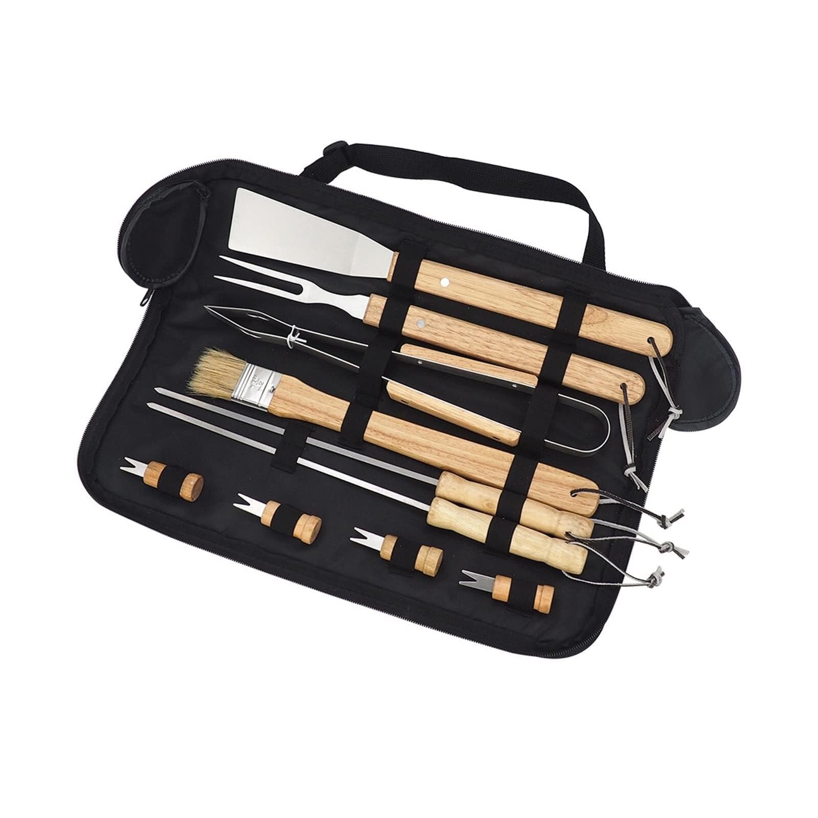 MRKU Grillbesteck-Set aus Edelstahl, Zubehör in Lebensmittelqualität, Tragbares Camping-Set, Hitzebeständig und rostfrei, Geschenkset für Enthusiasten