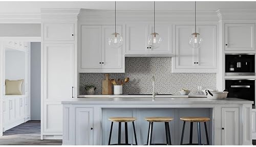 Miniatura 3 de Progress Lighting Atwell Collection - Lámpara colgante de 1 luz con forma de globo de cristal transparente de níquel cepillado, 10.50 x 10.00 x