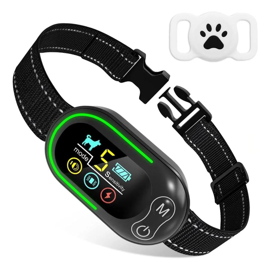 BK2HOME Collar inteligente anti ladridos para perros, collar de perro recargable IP67 impermeable con 5 niveles de sensibilidad ajustables, modos de entrenamiento 3 en 1 para todos los tamaños de