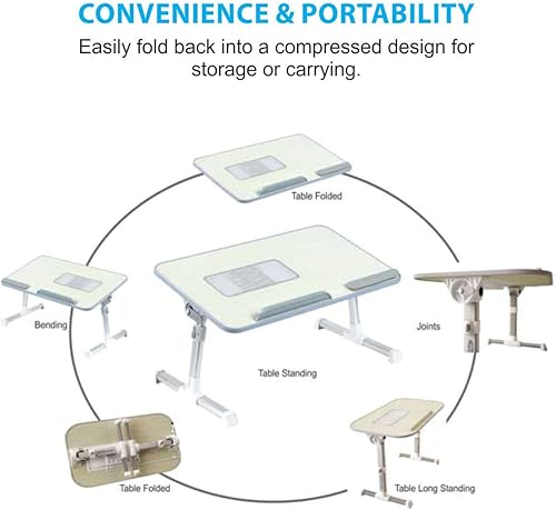 Miniatura 2 de Escritorio de regazo para computadora portátil  Escritorio plegable para laptop para cama y sofá, soporte portátil y ligero para laptop para