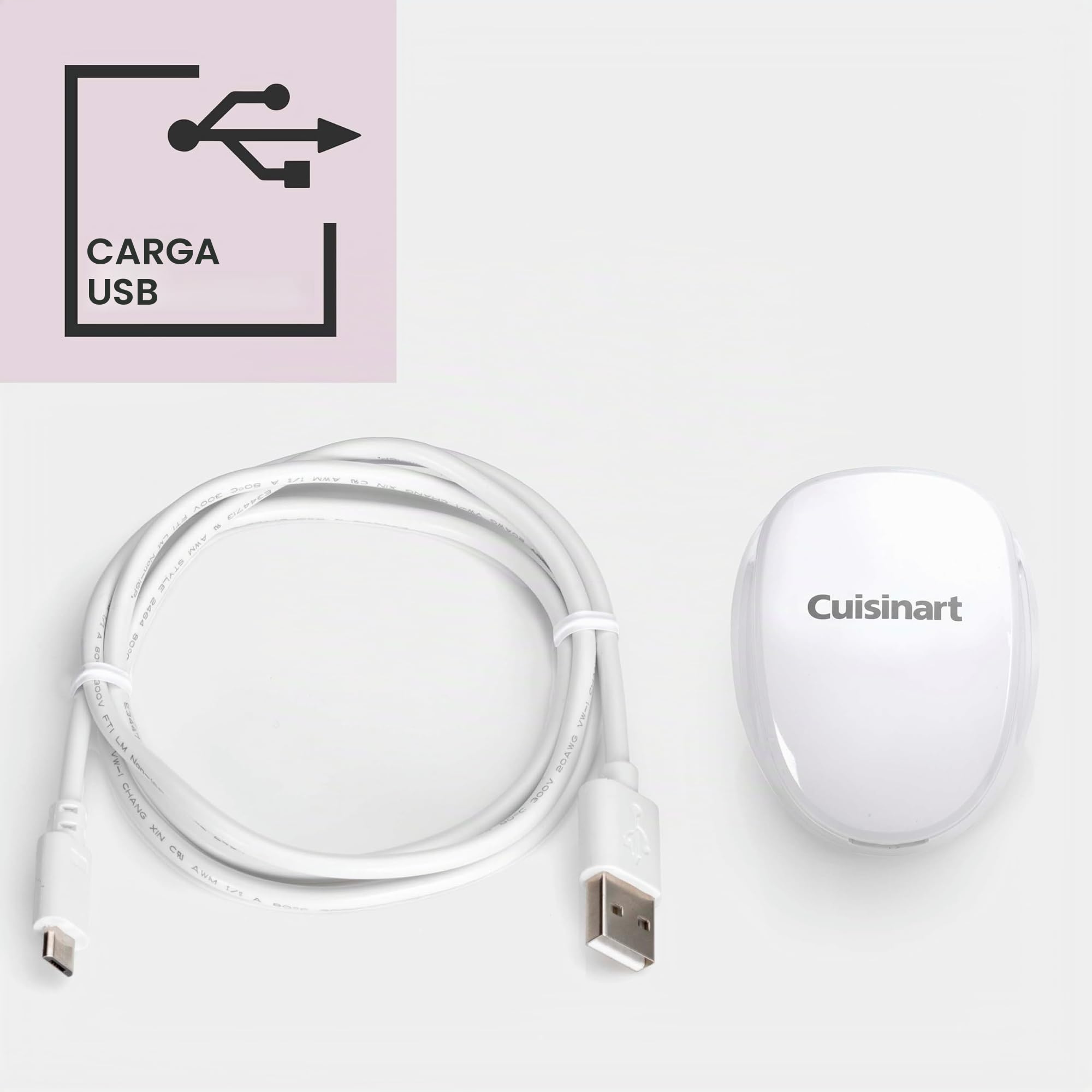 Cuisinart Licuadora portátil inalámbrica para llevar de 450 ml, trituradora de hielo, frappé, batidos recargable por USB, vaso de mezcla Tritan sin BPA con tapa incluida