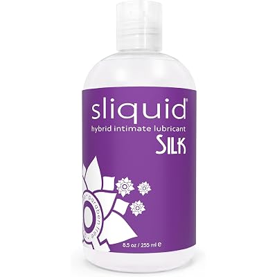Sliquid Silk Intimate Lubricant, Silicone & Water-Based Lube for Women & Men, Hypoallergenic, Waterproof, Unscented, 8.5 Fl Oz