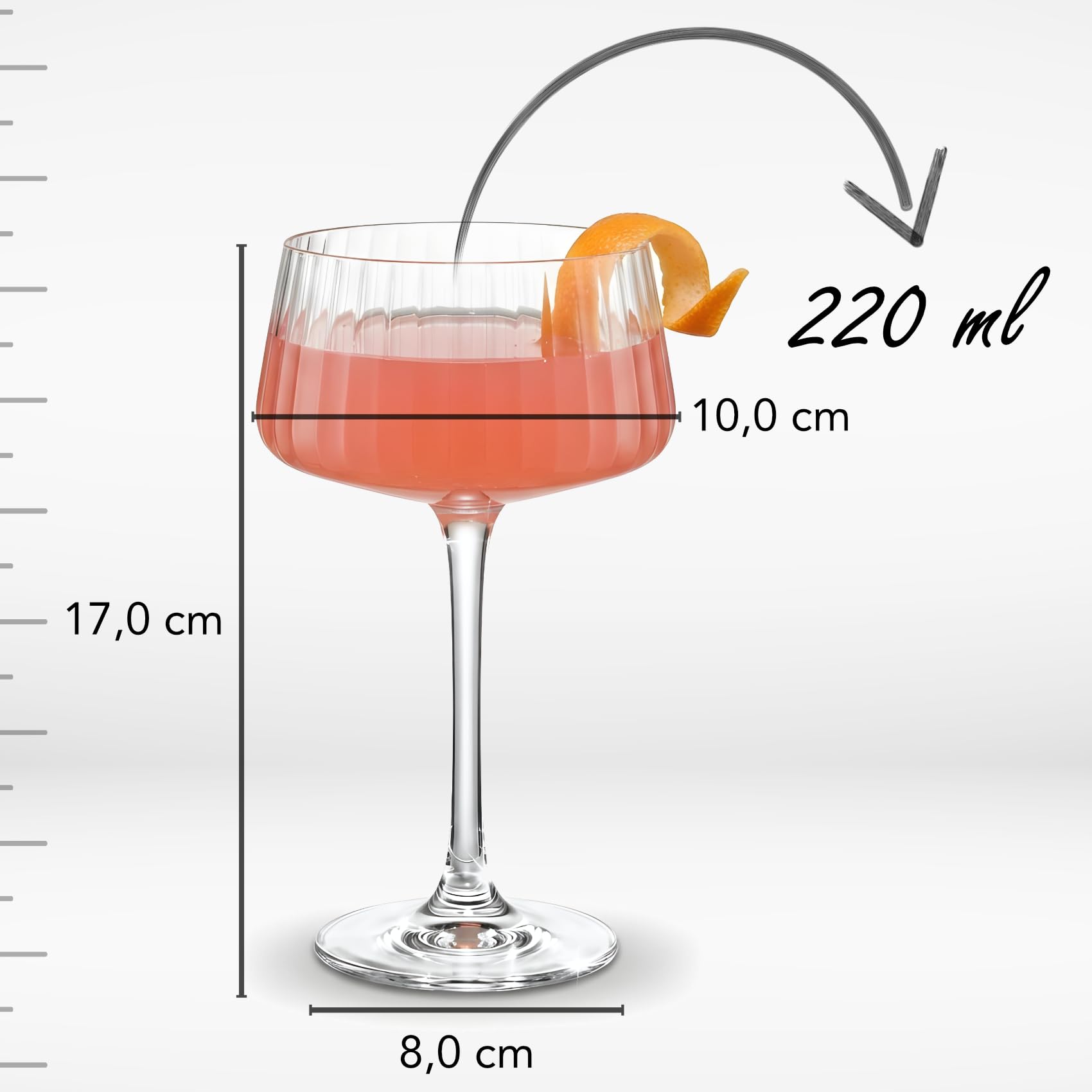 Verres Martini, 4 pièces, 22cl, verre, cristallin, résistant, Espresso, Cocktail