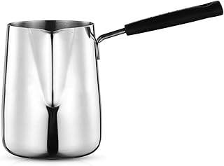 Yemiany bricco per montalatte per caffè,350 ML Brocca per schiumare il latte in acciaio inossidabile 304 con manico,tazza con montalatte per caffè al latte per preparare cappuccino e caffè latte Art