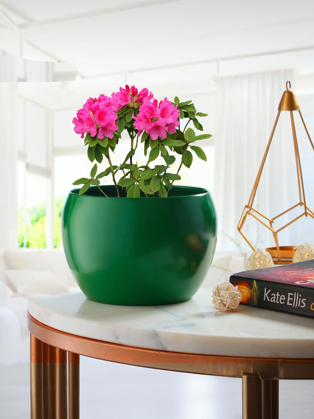 Homspurts Metal Planter Pot for Indoor Plants & Flowers Table Top Planter for Living Room, Home Decor Decorative Pots for Indoor Plants Rust Free Metal Planter for Balcony and Garden Decor (Green) (B09FF5WYHC) Amazon Price History, Amazon Price Tracker
