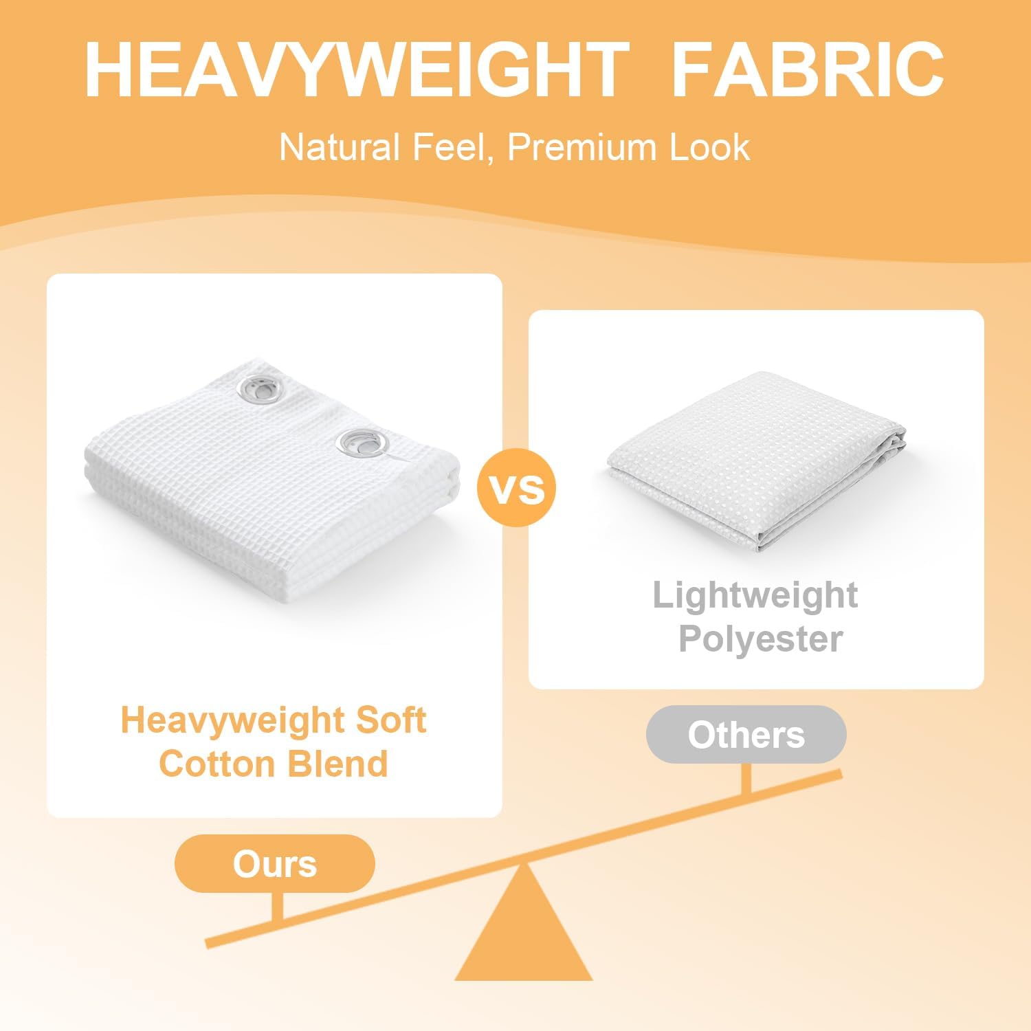 River Dream Stall Cotton Blend No Hooks Needed Shower Curtain with Snap in Liner, Water Repellent, Hotel Grade (White, 36"x74")