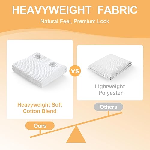 Miniatura 4 de Cortina de ducha extralarga de mezcla de algodón River Dream con forro a presión, sin gancho necesario, cortinas de ducha de calidad hotelera para