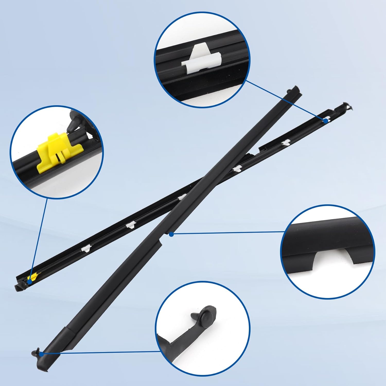 USTAR Left & Right Black Car Outer Door Window Moulding Trim Weatherstrip Seal Belt Fit for 1990-2005 Mazda Miata NA NB MX-5, Replaces NA01-58-810F NA01-59-810F