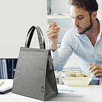 Vista 3 de Bolsa de almuerzo aislada para mujeres – Bolsa de almuerzo para hombres, bolsa de almuerzo grande aislada con cremallera para mujer, bolsa