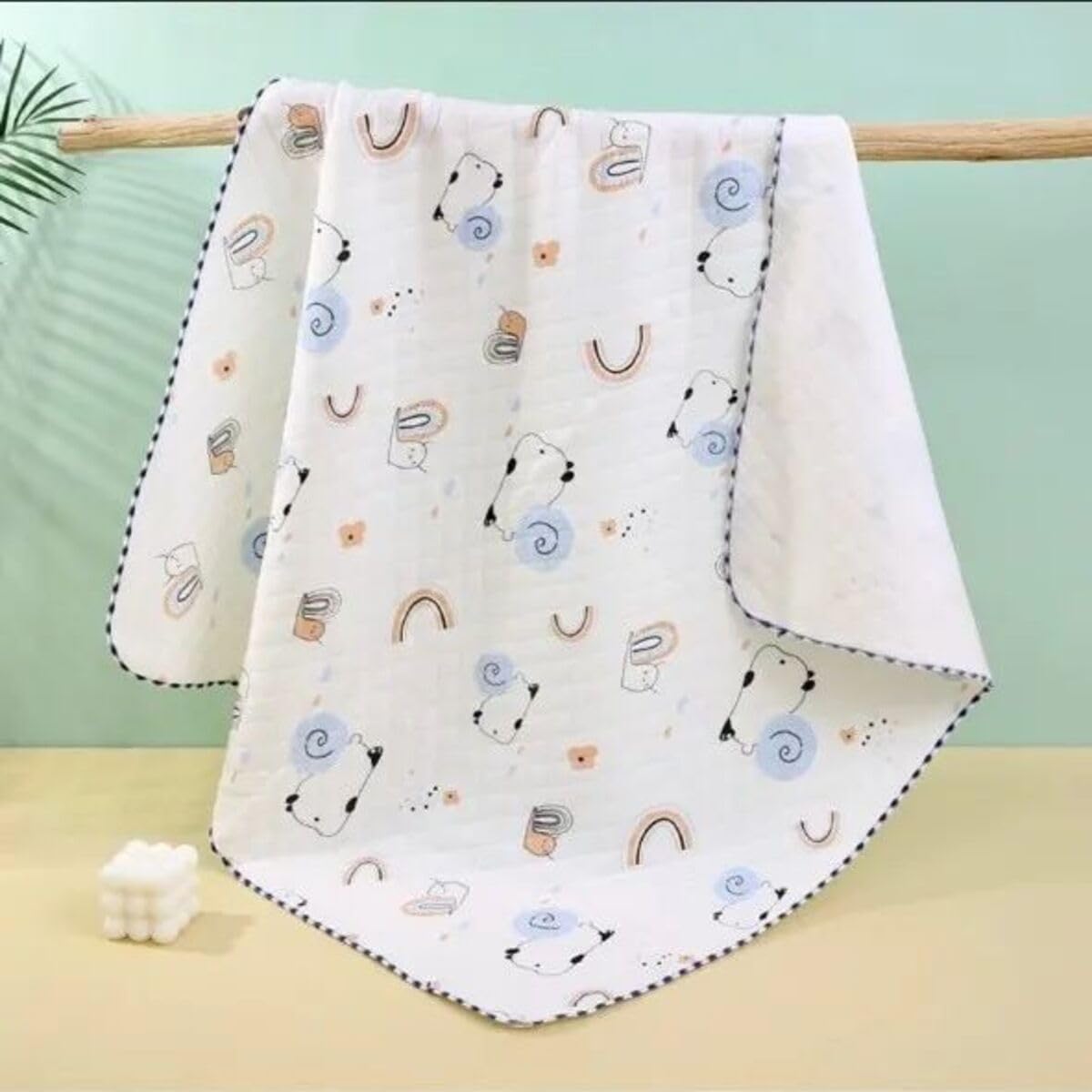 Ultra Soft 100% Knitted Cotton Baby Swaddle Blanket, 3 Layer Breathable Receiving Blanket for Newborn Babies, Soft Baby Wrap Cloth, AC Swaddle Sheet White, 85 x 85 cm, Pack of 1-image-41