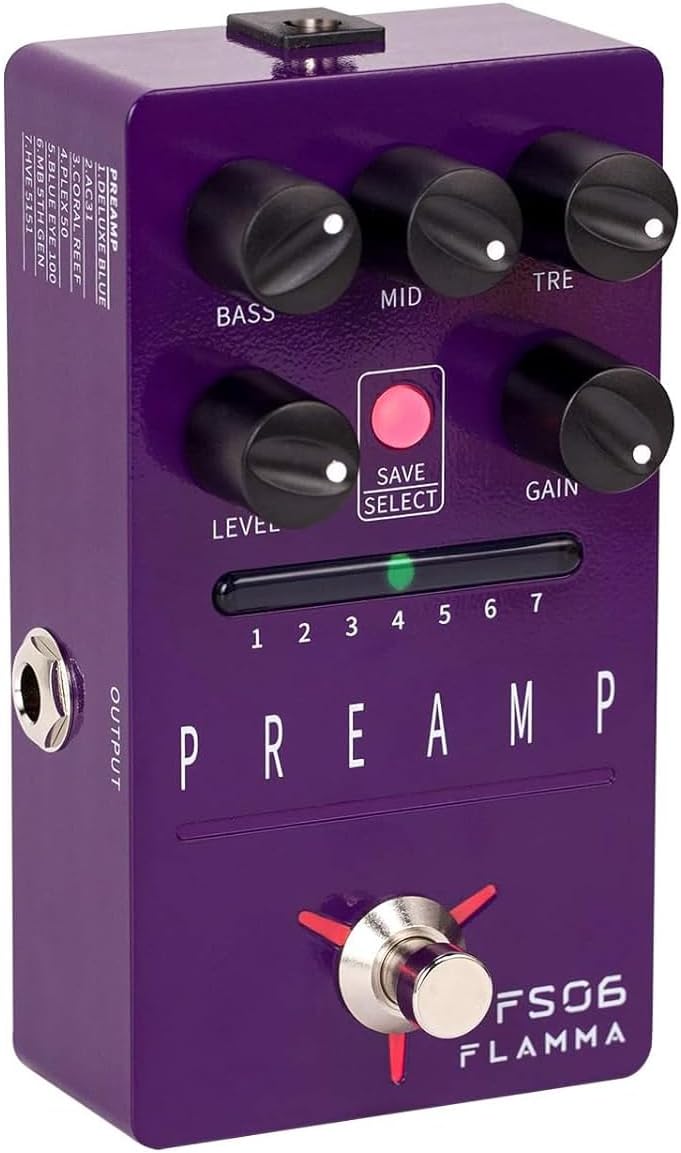 Guitar Pedal for FLAMMA FS08 FS07 FS06 FS05 FS03 FS02 FS01, Multi Modulation Pedal Stereo Effects 7 Storable Slots 11 Modulation Effects True Bypass (FS02)