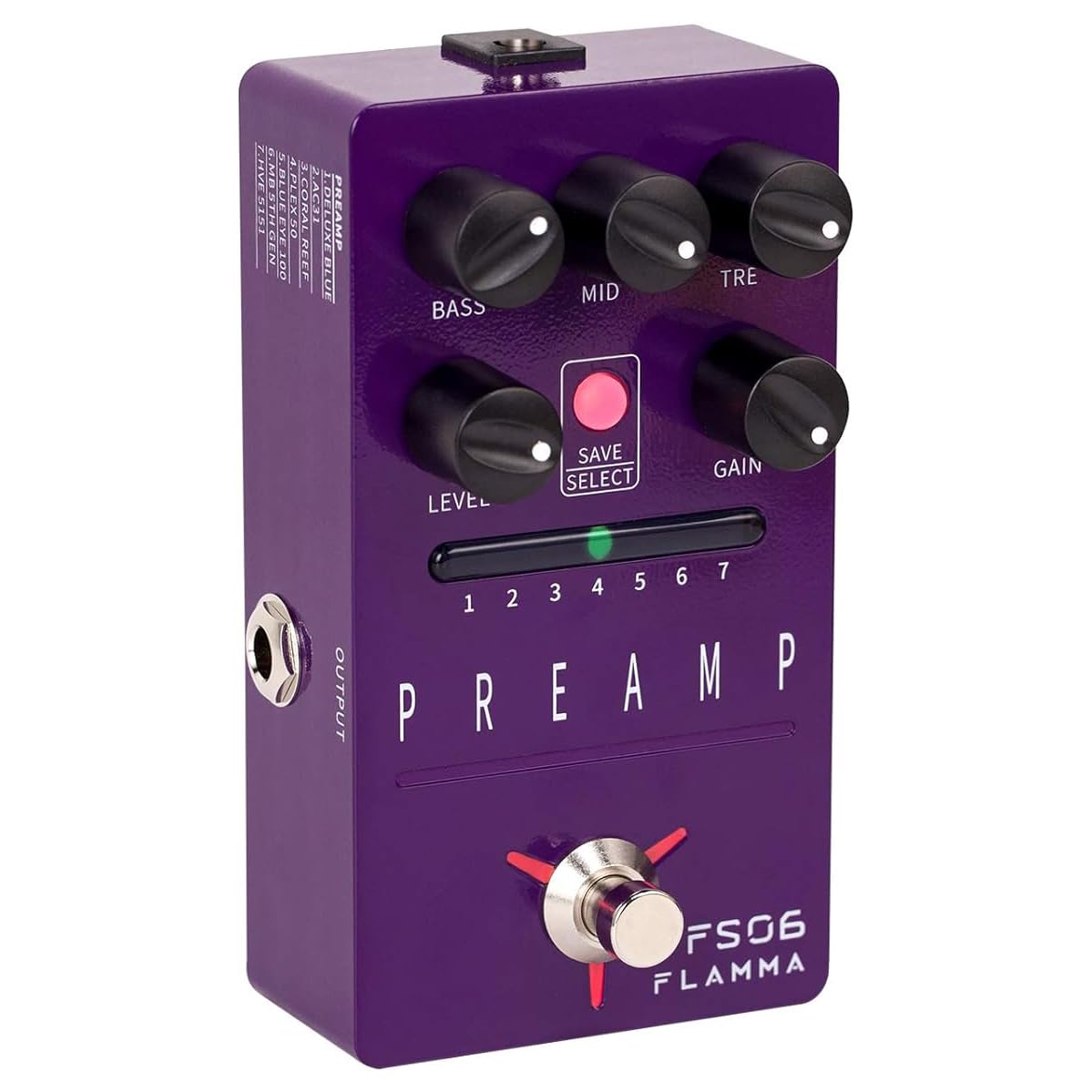 Pour FLAMMA FS06 Pédale d'effets de guitare numérique avec simulation d'armoire intégrée 7 modèles de préampli préréglés disponibles