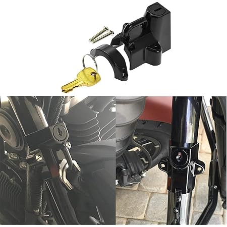 HDBUBALUS Motorcycle Helmet Lock - Fits 7/8" To 1-1/4" Tubing, Chrome, For Harley, Yamaha, Suzuki & More