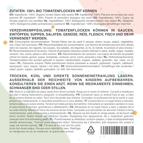 IDDA Herbal Tomatenflocken getrocknet BIO 500g, zerkleinerte getrocknete Tomaten zum Kochen