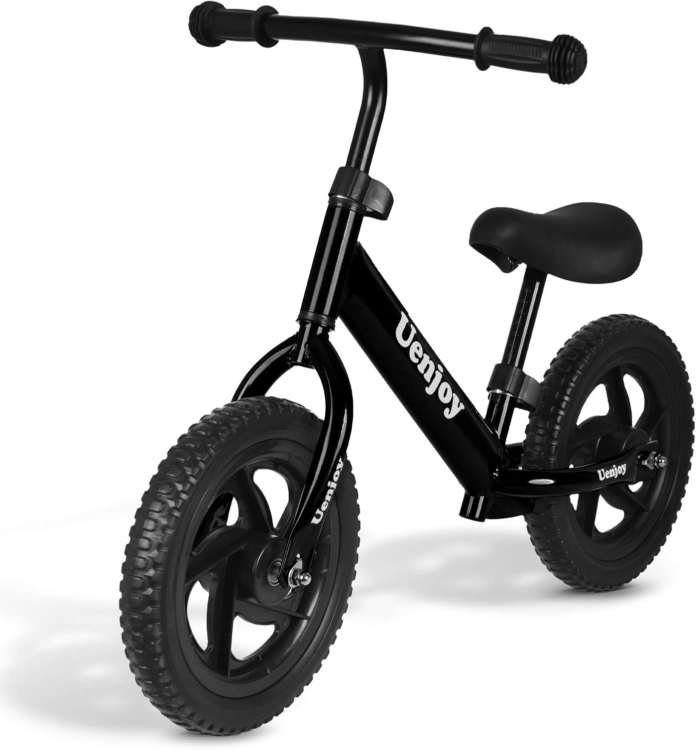 Uenjoy Kids Balance Bike No Pedal Bicycle for 2-4 Years Old, Toddler Balance Push Bike with 12" EVA Polymer Foam Tire, Height Adjustable, Lightweight Frame,(Pink/Black/red)