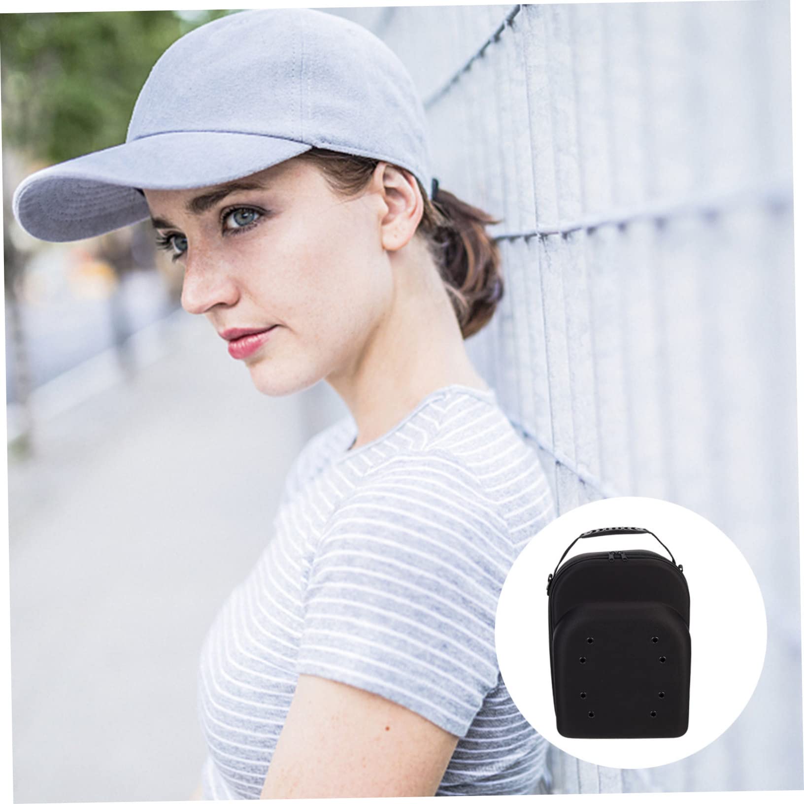 Cabilock Borsa Per Cappellino Da Baseball Custodia Da Viaggio Per Cappellino Portatile Con Cerniera Organizer Compatto Nero Per Cappellino Da Baseball.