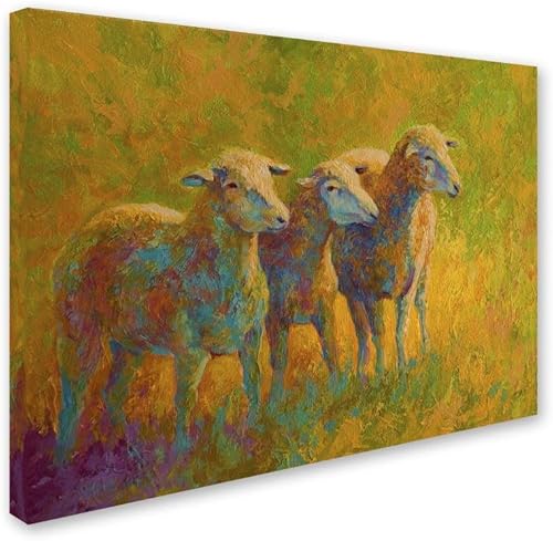 Miniatura 2 de Marion Rose - Lienzo decorativo para pared, diseño de trío de ovejas, 35 x 47 pulgadas