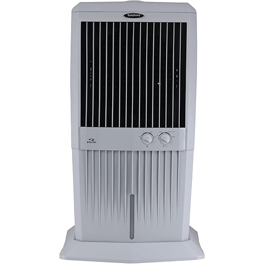 Symphony Storm 70 XL Desert Air Cooler For Home with Honeycomb Pads, Powerful Fan, i-Pure Technology and Low Power Consumption (70L, Grey)