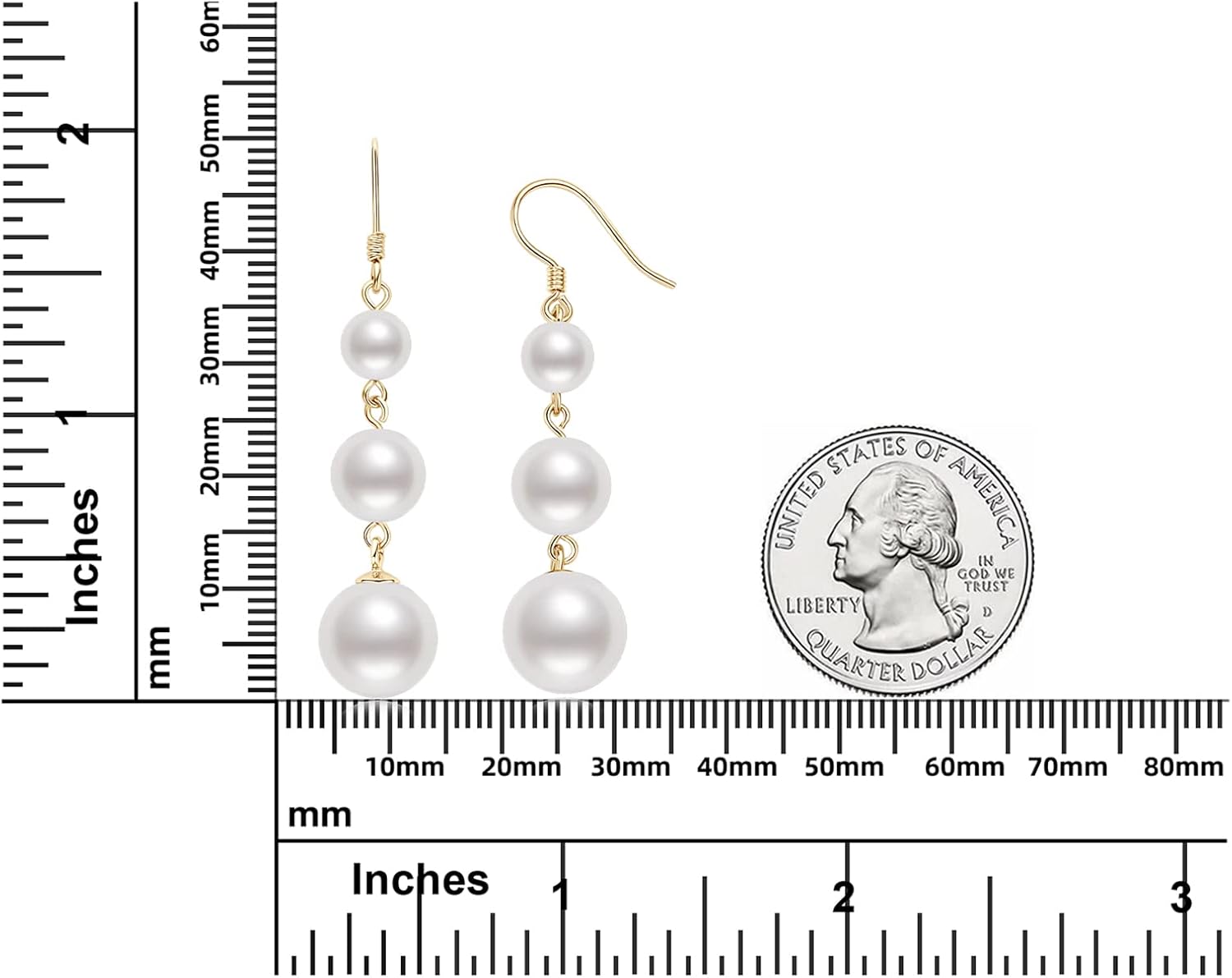 925 Sterling Silver Pearl Drop Earrings for Women, June Birthstone Long Dangle Pearl Jewelry Gifts for Her - Image 6