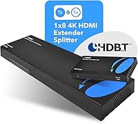 Vista 4 de OREI Divisor Extensor HDMI 1x8 HDBaseT 4K, Múltiple sobre Cable Único CAT6/7 4K@60Hz 4:4:4 HDCP 2.2 con Control Remoto IR Gestión EDID, HDR - Hasta
