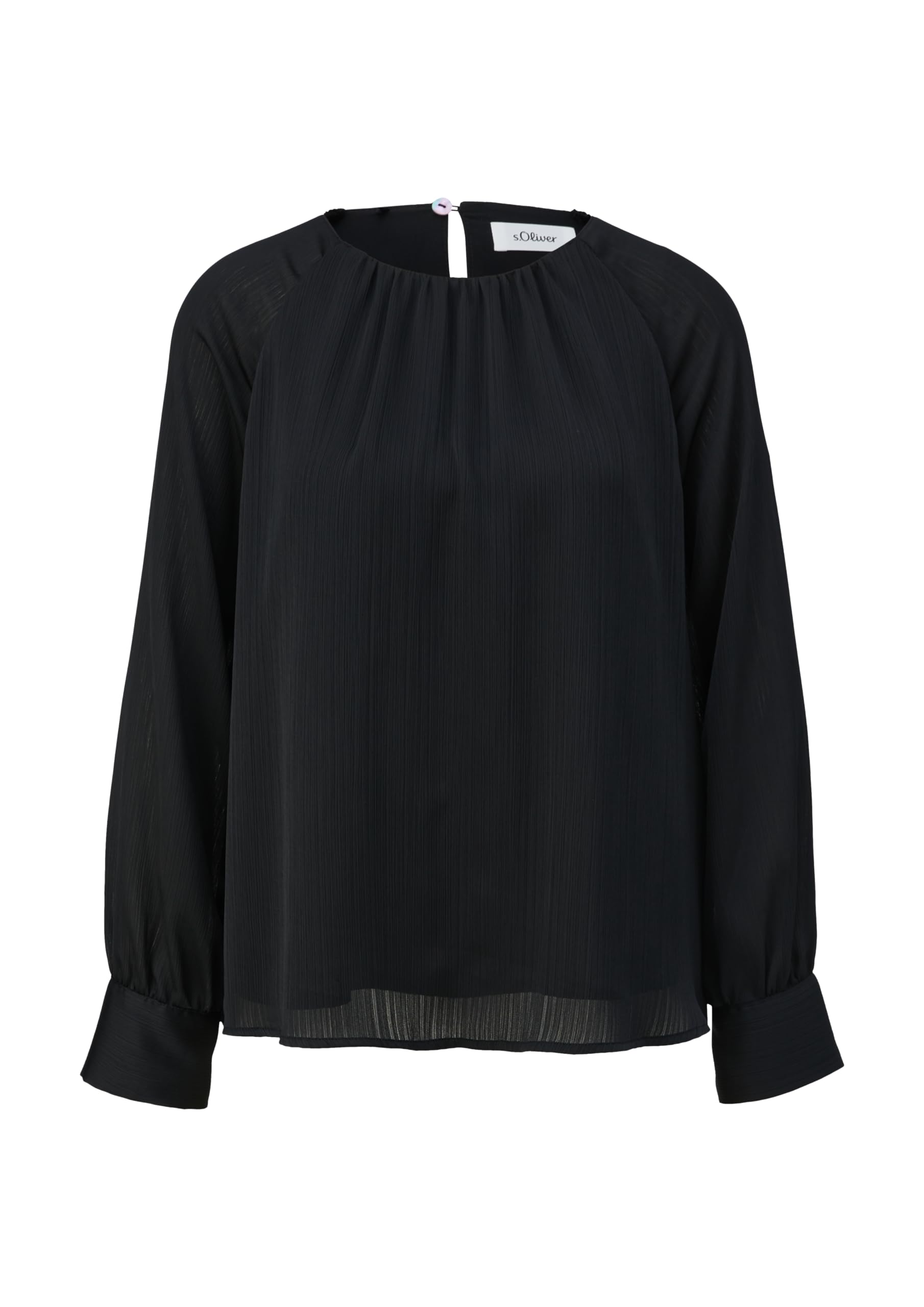 s.Oliver Black Label Damen 2139044 Chiffon-Bluse mit Webstruktur (1er Pack)