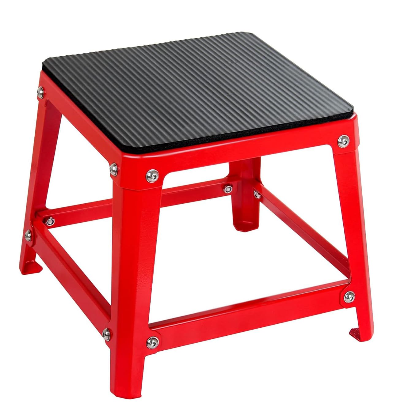 Plyometric Boxes 12/18/24/30 Inch Steel Plyo Box Fitness Exercise Jump Box for Home Gym Plyometric Jumping Exercises/Black Or Red