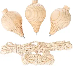 Generic Conjunto de 3 Piões de Madeira Entalhada para Desenvolvimento Da Coordenação - Brinquedo Giroscópico com Maior Estabilidade.