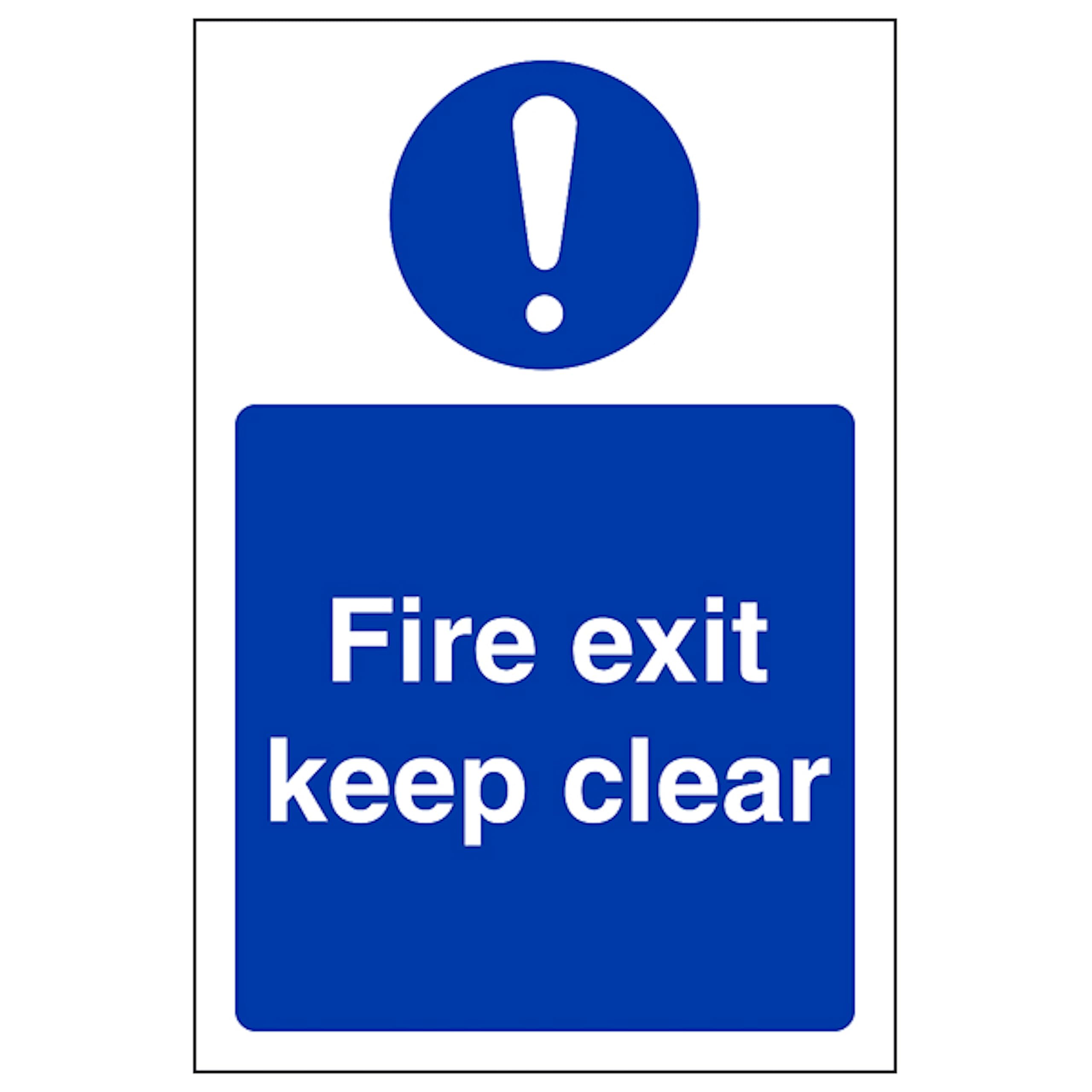 V Safety Fire Exit Keep Clear - Portrait 100 x 150 mm - 3mm Aluminium Composite Safety Sign